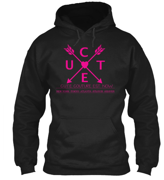Image of NEW-CUTE ARROW/BLACKHOODIE/PINK ARROW