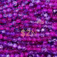 10mm Crackle Purple/Fuschia 