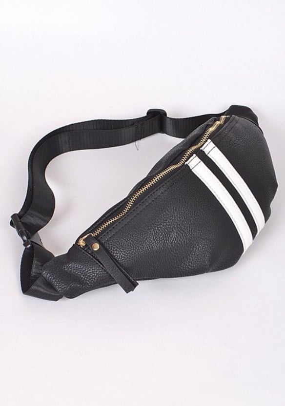 Image of Black/ White Stripes Fanny Pack