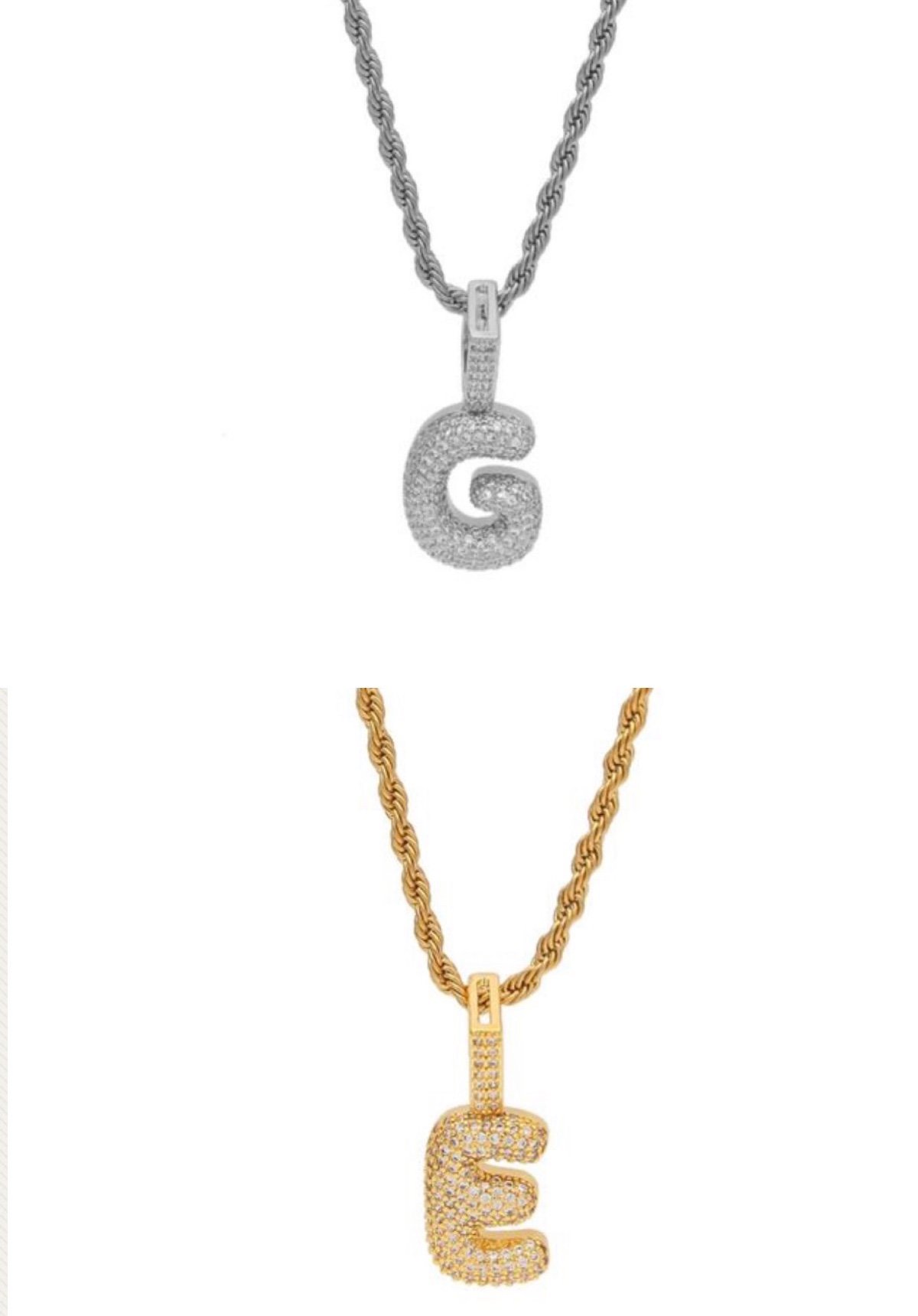 Image of Custom Bubble Letter Charm & Chain 