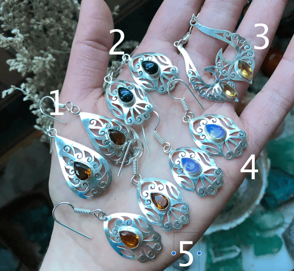 Image of "Leilah" Crystal Sterling Silver Saw-Pierced Earrings