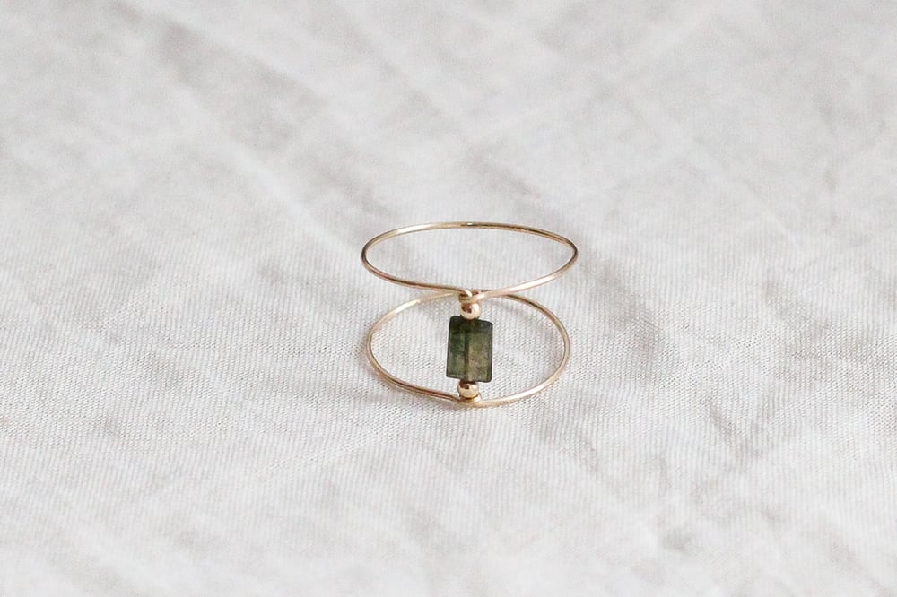 Image of Bague Meluna Double // Green Tourmaline