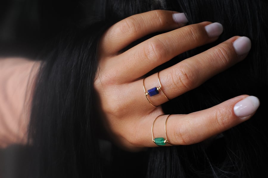Image of Bague Meluna Double // Lapis Lazuli