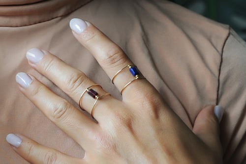 Image of Bague Meluna Double // Garnet