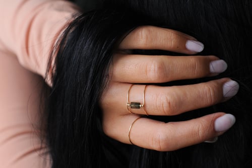 Image of Bague Meluna Double // Green Tourmaline