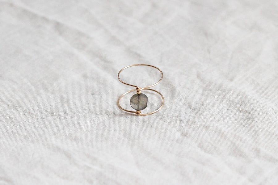 Image of Bague Meluna Double // Labradorite