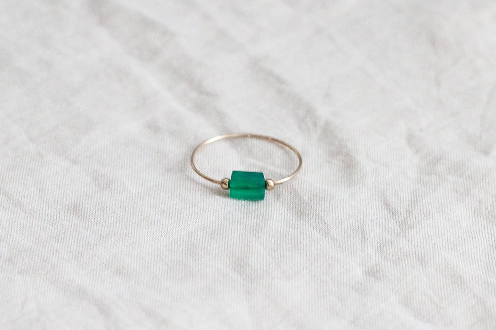 Image of Bague Meluna // Green Onyx