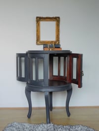 Image 2 of Pair of Victorian dark grey bedside cabinets 
