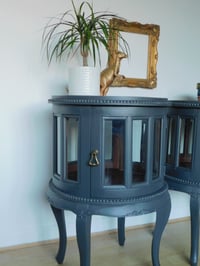 Image 3 of Pair of Victorian dark grey bedside cabinets 