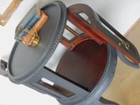 Image 4 of Pair of Victorian dark grey bedside cabinets 