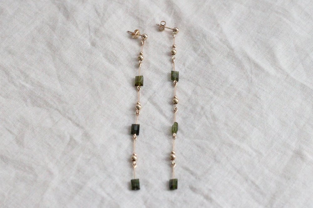 Image of Boucles d'oreilles Meluna Green Tourmaline