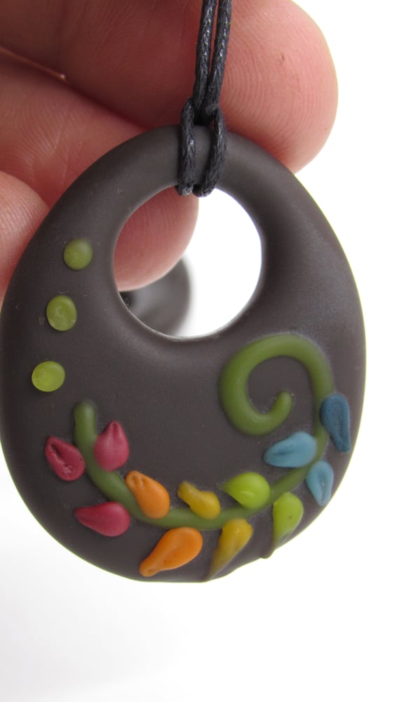 Image of Autumn leaves glass pendant