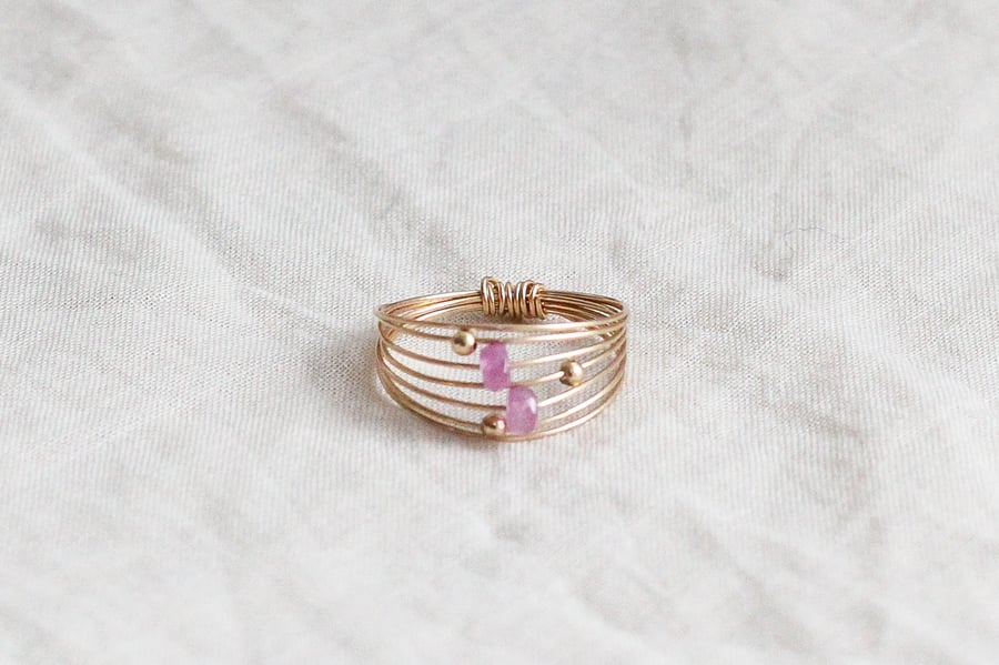 Image of Bague Wire // Pink Saphire