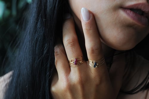 Image of Bague Wire // Red Saphire
