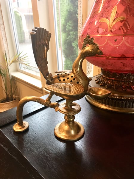 Image of Vintage Style Peacock Incense holder