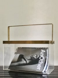 Image 1 of Brass and Plexiglass Magazine Holder, 1970s