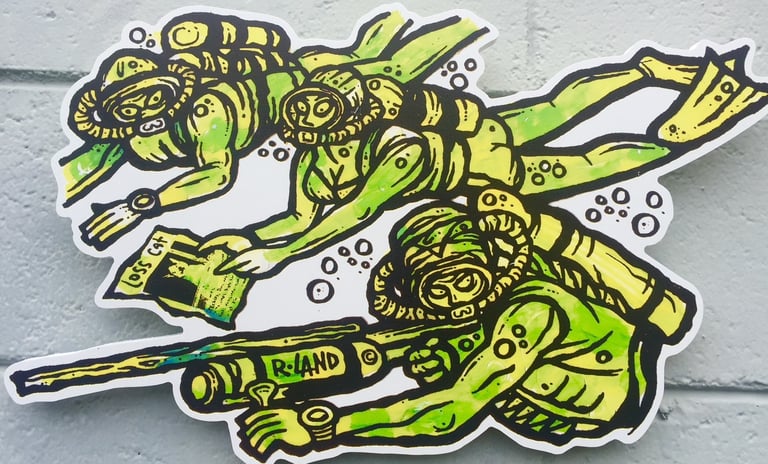 Frogmens /loss cat cut-out wall art Image 2