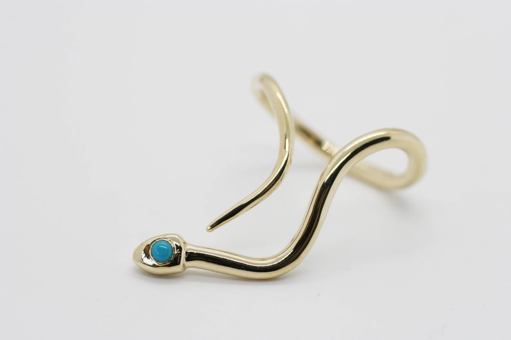 Image of Baby snake ring with turquoise