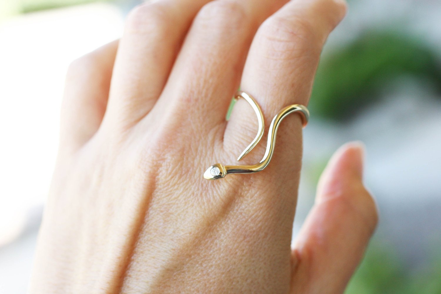 Image of Baby Snake ring with diamond