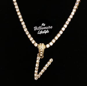 Image of Bling Initial on Thin Bling Chain