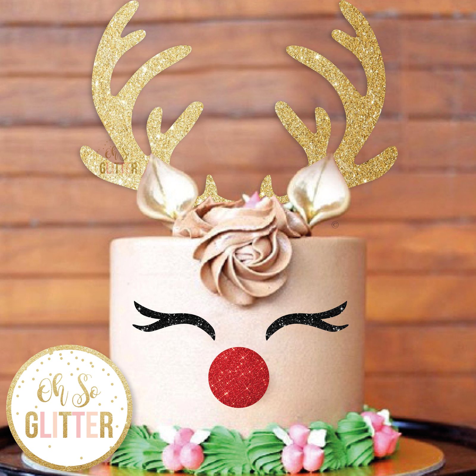 Reindeer Antlers: Line Art Cupcake Topper - The Imagique Group