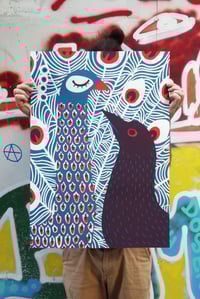 Image 1 of The Peacock and the Night Crow / Silkscreen Poster