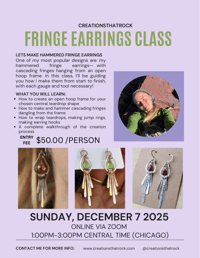 Image 1 of DECEMBER 7 FRINGE EARRINGS CLASS
