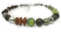 Image 1 of Serpentine with Carnelian “Chunky” Necklace