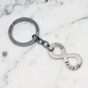 Personalised Couples Infinity Symbol Key Ring and Necklace Set