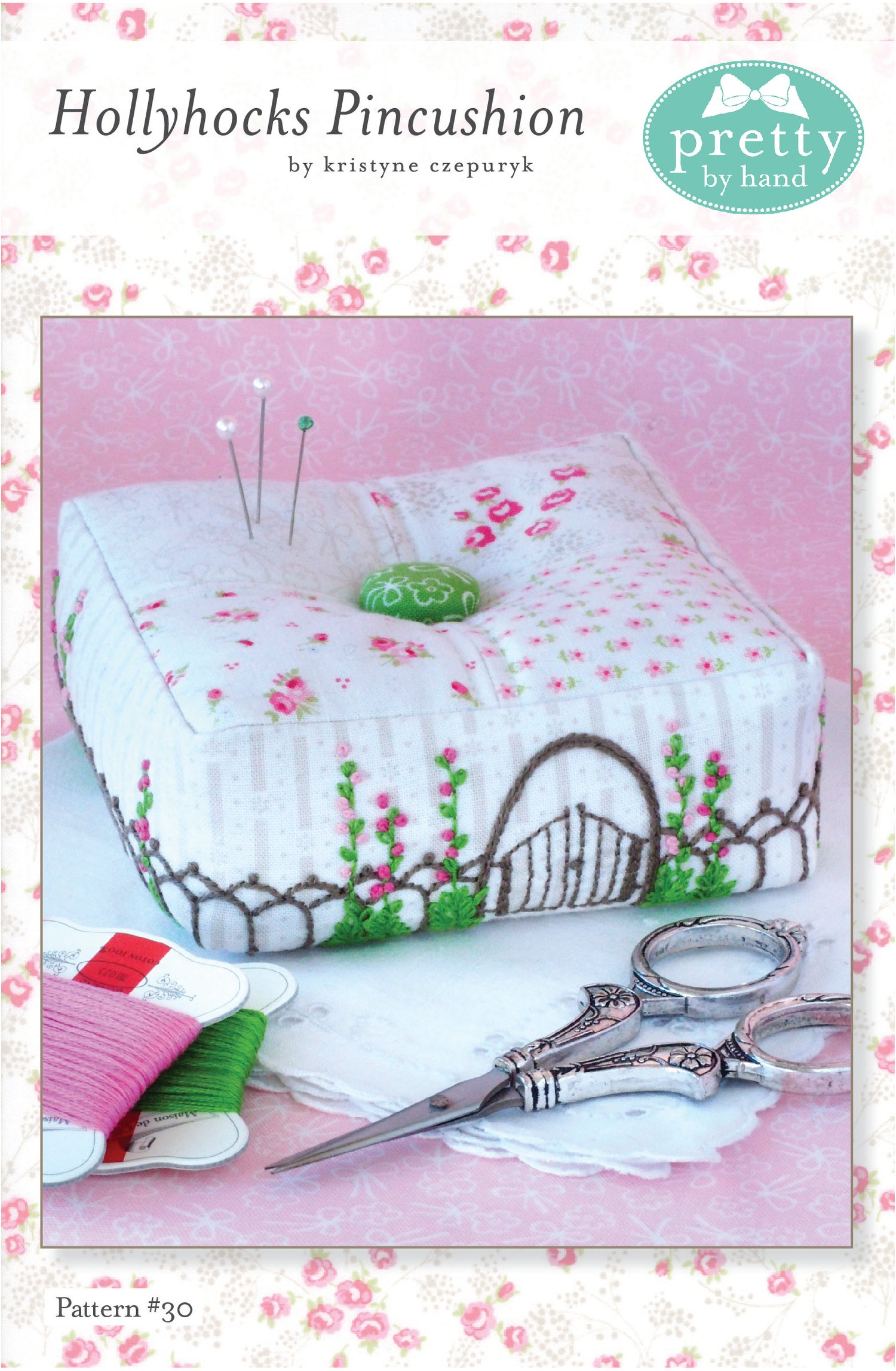 Image of Hollyhocks Pincushion Pattern - PDF ONLY
