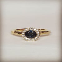 Image 1 of Dark blue sapphire engagement ring