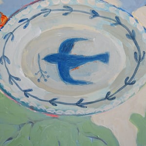 Image of Contemporary Still Life, 'The Orange Fan,' Poppy Ellis 