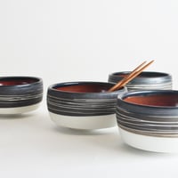 Image 1 of Black and Red Tea Bowl