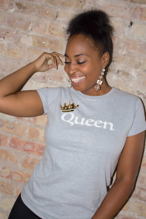 Image of Gold foil Crown Queen T-Shirt