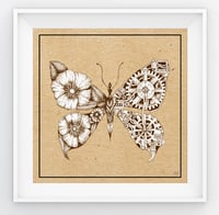 Fluttercogs - steampunk floral butterfly limited edition print