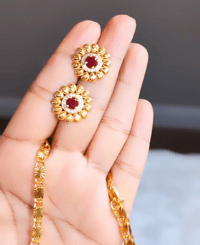 Image 2 of GP_2016_American Daimond Pendant with Gold Plated Necklace Set