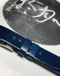 Image 3 of Japanese Shell Cordovan Watch Strap - Blue Unlined