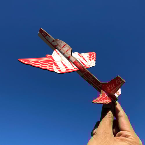 Image of Box Glider Laser cut and engraved old Nike Box / Hoop included