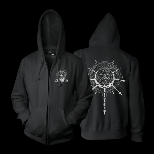 Image of Erimha Zip up Chaostar Black and white
