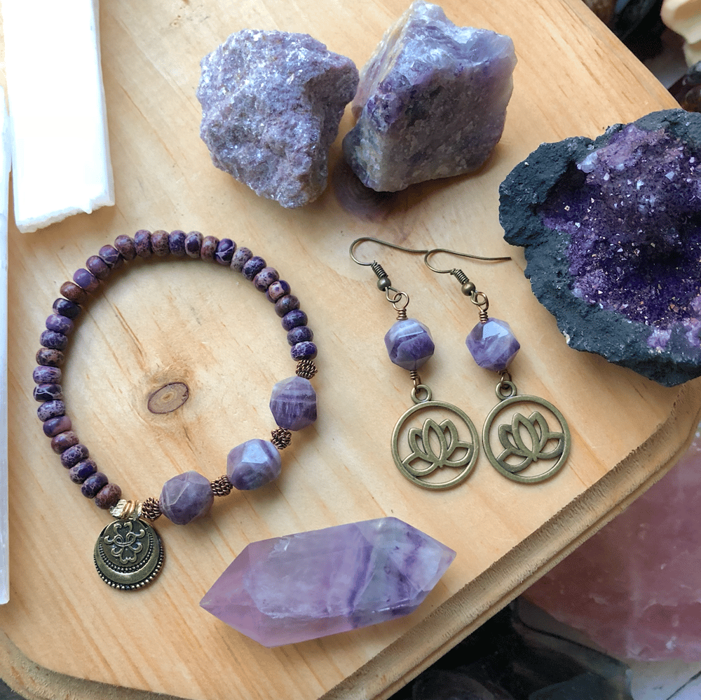 Image of Purple Passions Bundle of Healing Crystals + Jewelry