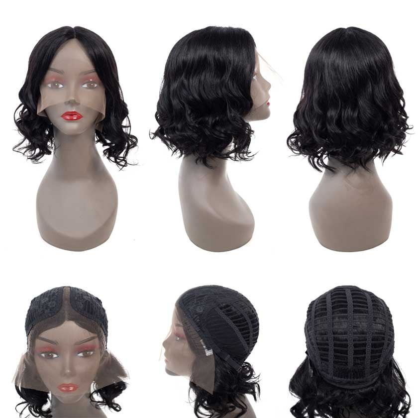 Image of body wave hair wig--100% human hair