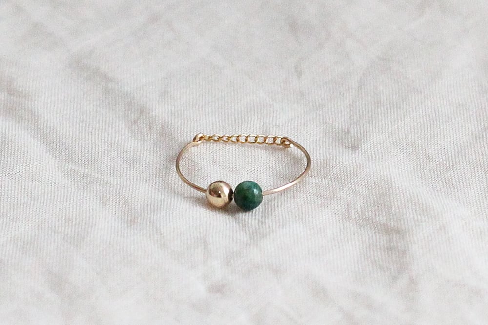Image of Bague Bubbles // Green Agate