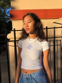 Image 3 of  BAD GIRL hibiscus tee Grey 