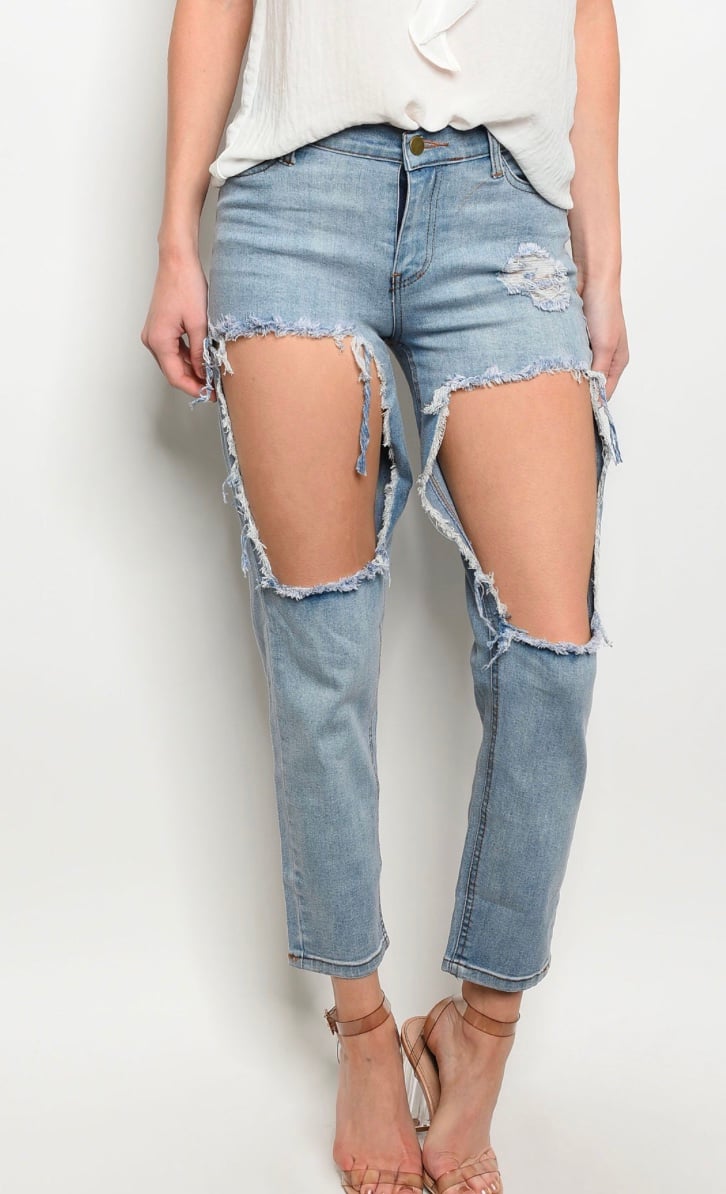 womens high waisted distressed jeans