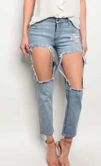 Image 2 of High waisted Distressed Jeans