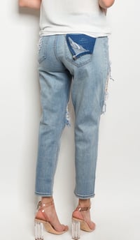 Image 3 of High waisted Distressed Jeans