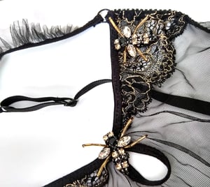 Image of Abeille 'Bee' Black & Gold mesh bodysuit