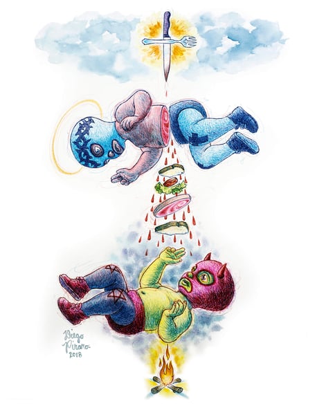 Image of Lucha del Bebés (Baby Wrestling) Print