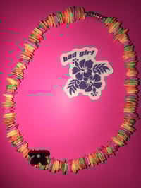 Image 2 of Multi Colour Puka Flower Necklace