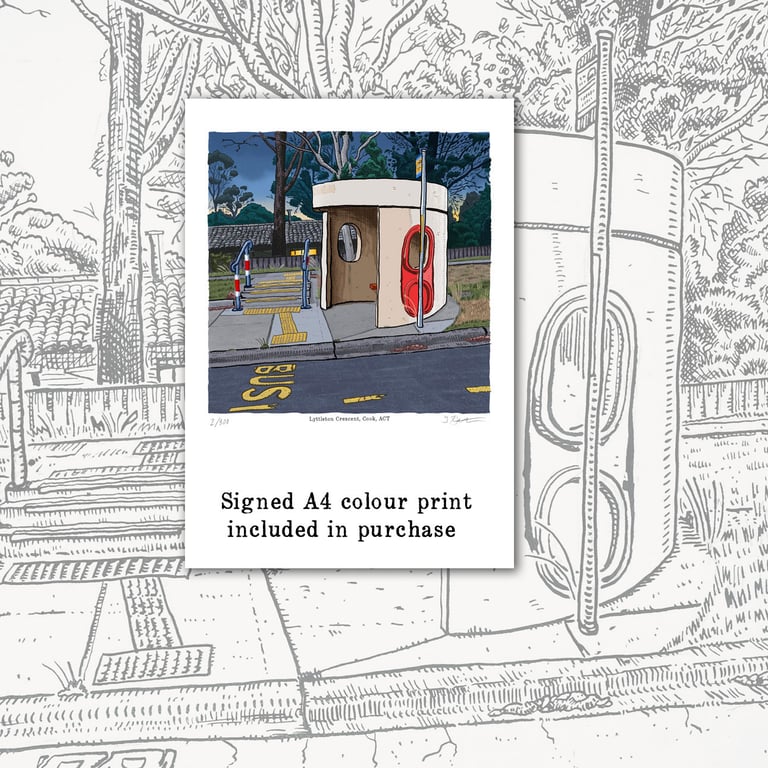 Original Drawing of Cook, Lyttleton Crescent bus shelter Image 3